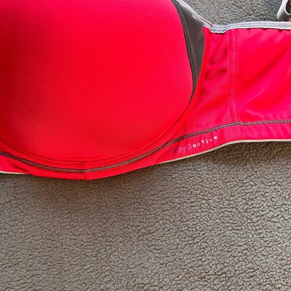 Freya Sonic Active Bra 32J Pink Gray Sports Bra Underwire Support Hot Crimson - Picture 3 of 6